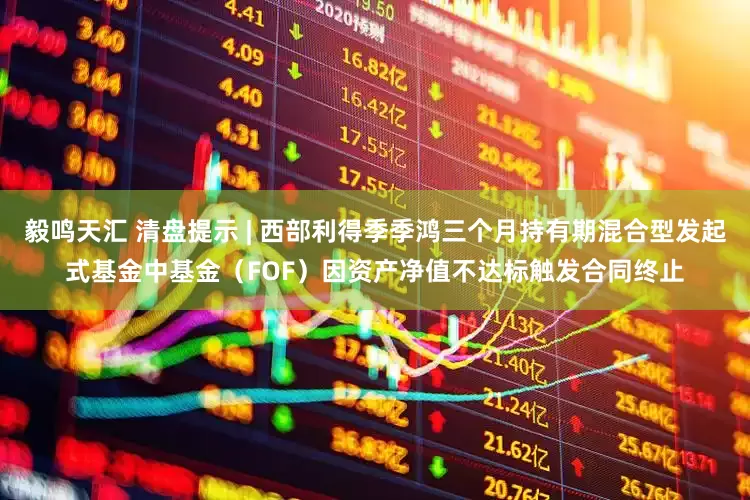 毅鸣天汇 清盘提示 | 西部利得季季鸿三个月持有期混合型发起式基金中基金（FOF）因资产净值不达标触发合同终止