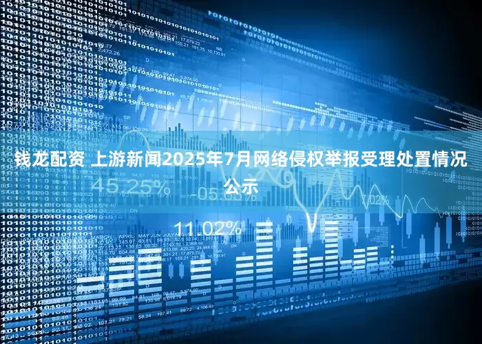 钱龙配资 上游新闻2025年7月网络侵权举报受理处置情况公示